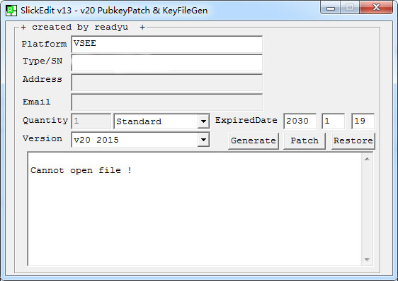 slickedit注冊(cè)機(jī)