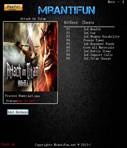 進(jìn)擊的巨人九項(xiàng)修改器