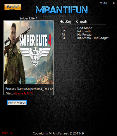 狙擊精英4修改器