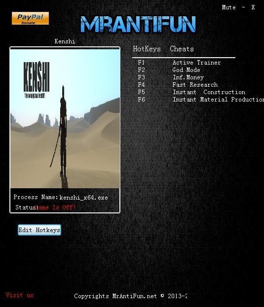 劍士Kenshi五項修改器下載 免費(fèi)版