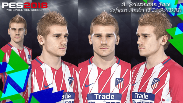 實況足球2018馬德里競技格列茲曼面部補丁下載