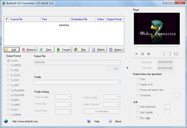 Boilsoft FLV Converter 