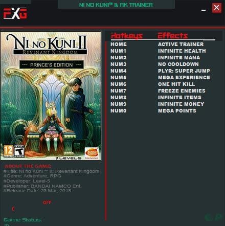 二之國(guó)2亡靈之國(guó)十項(xiàng)修改器