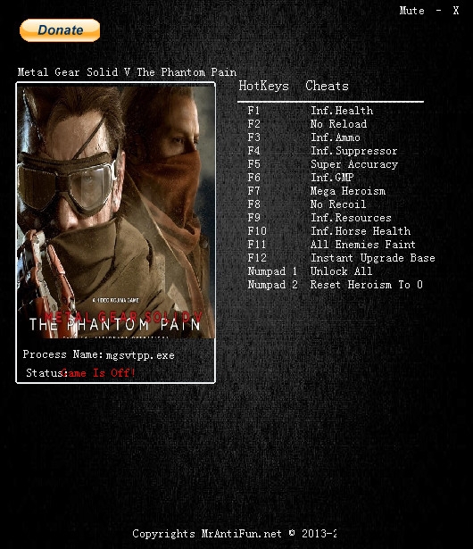 合金裝備5幻痛十四項(xiàng)修改器