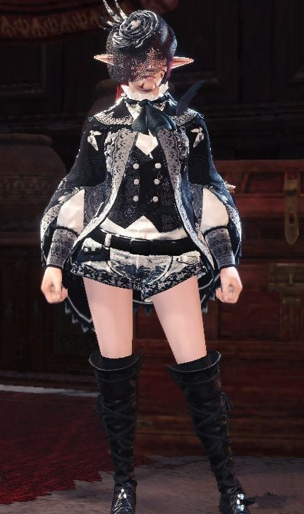 怪物獵人世界哥特式蕾絲黑櫻短袍MOD